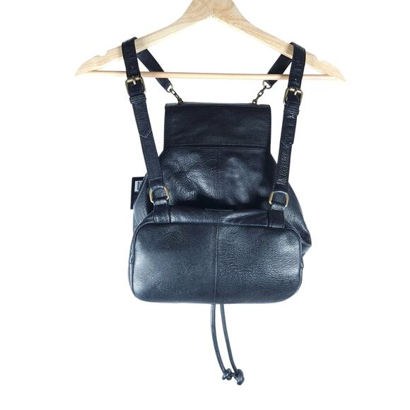 Frye Womens Leather Backpack Black Studded Chain Purse Bag Drawstring Boho NWT main image 6